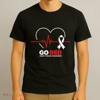 Go Red For Women American Chd Heart Disease Month Awareness T-Shirt thumb 3
