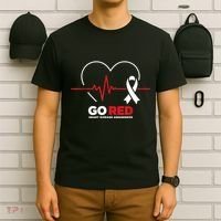 Go Red For Women American Chd Heart Disease Month Awareness T-Shirt thumb 6