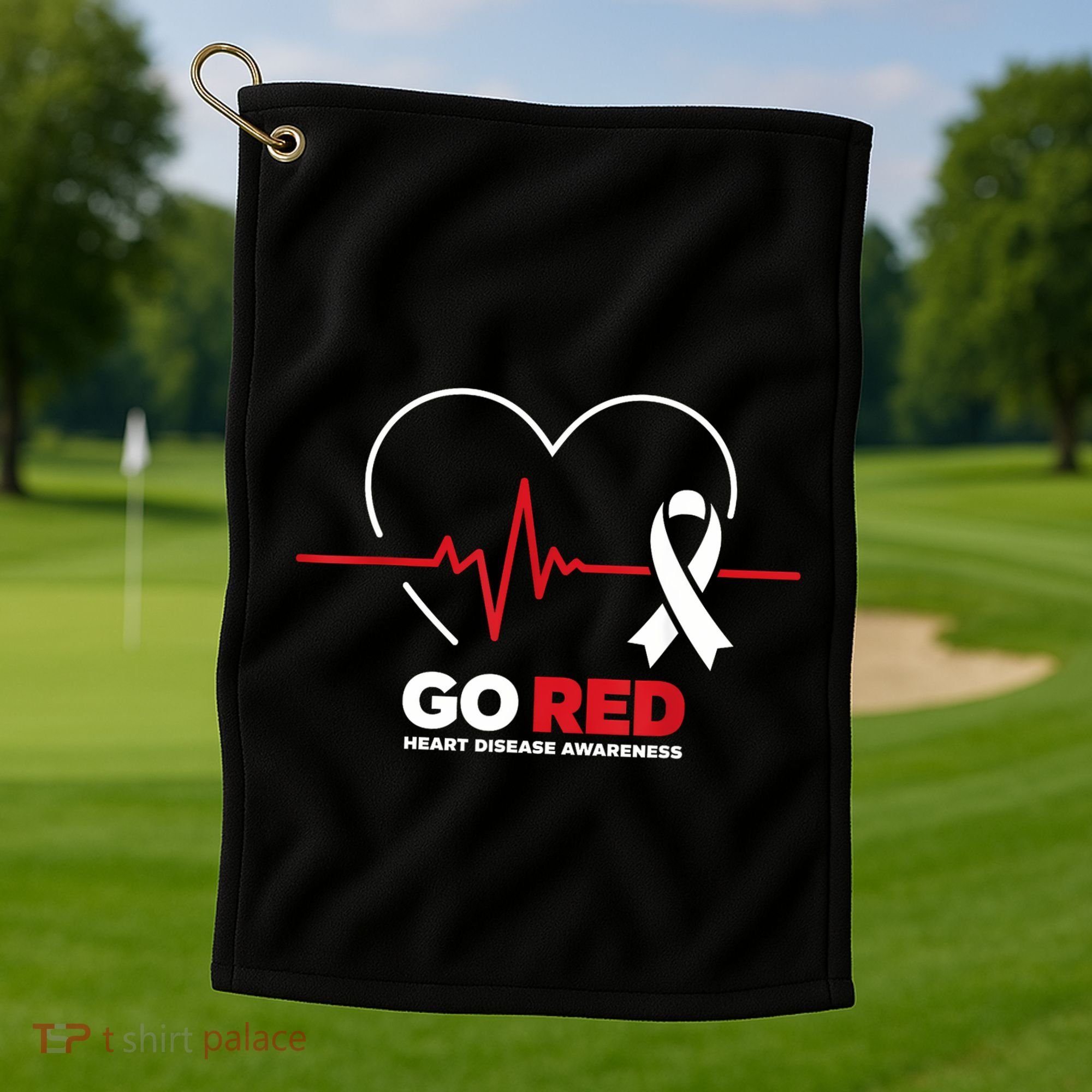 Go Red For Women American Chd Heart Disease Month Awareness Golf Towel