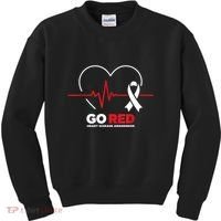 Go Red For Women American Chd Heart Disease Month Awareness Kids Sweatshirt thumb 0