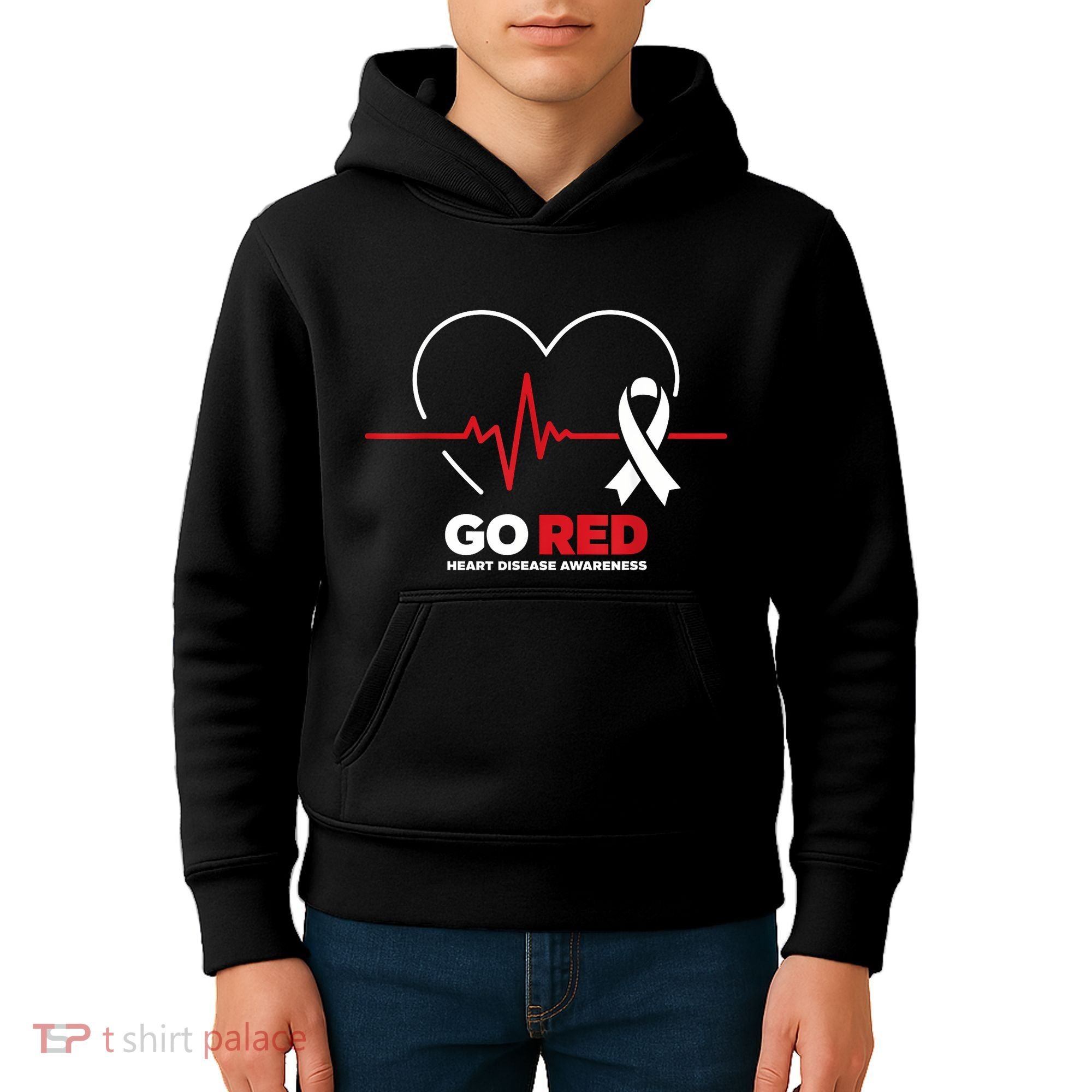 Go Red For Women American Chd Heart Disease Month Awareness Kids Hoodie