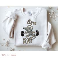 Gym RAT Fitness Barbell Motivational Workout Sweatshirt thumb 2
