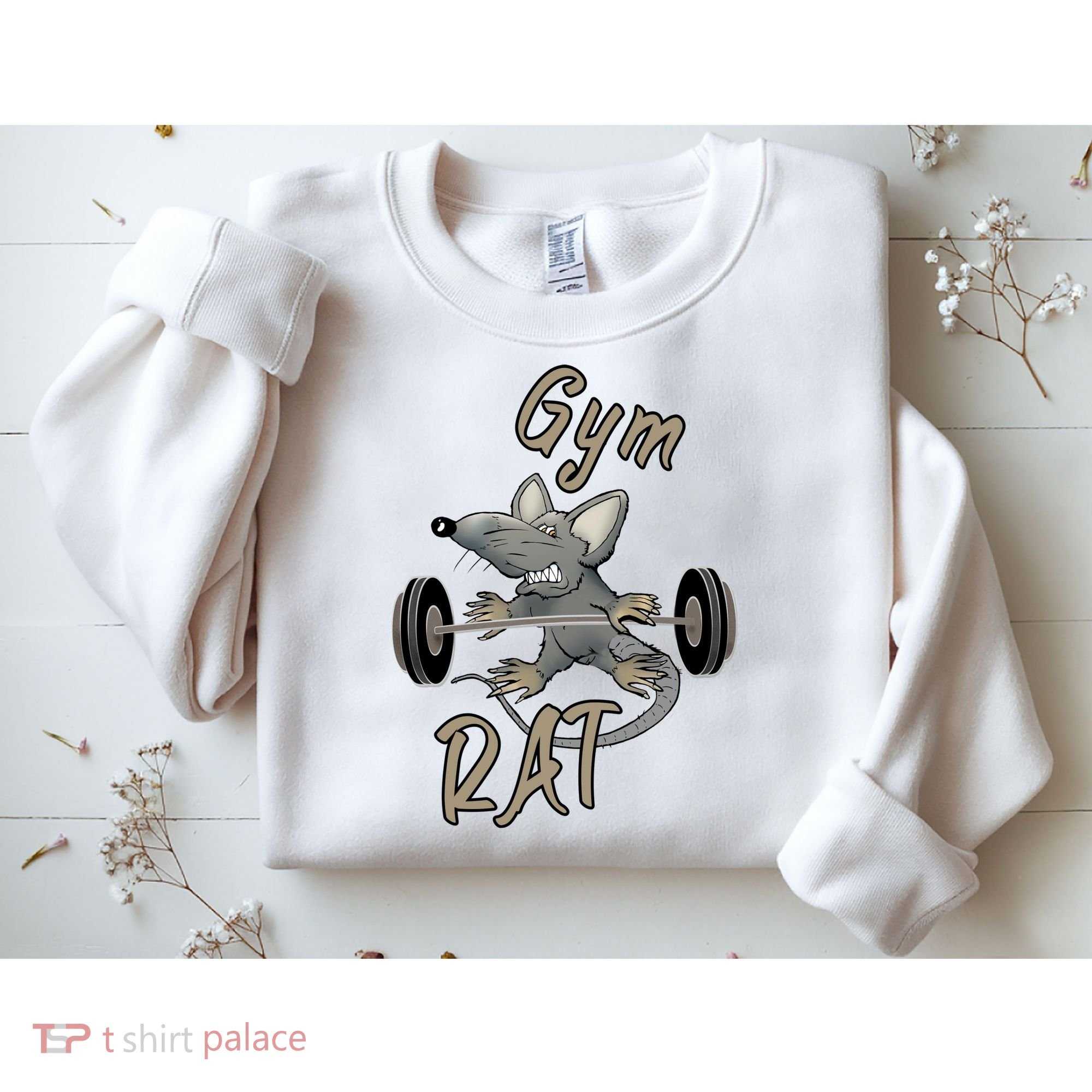 Gym RAT Fitness Barbell Motivational Workout Sweatshirt