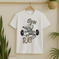Gym RAT Fitness Barbell Motivational Workout T-Shirt thumb 2
