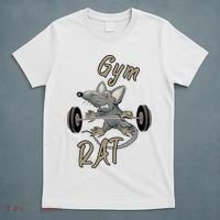 Gym RAT Fitness Barbell Motivational Workout T-Shirt thumb 5