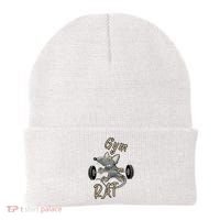 Gym RAT Fitness Barbell Motivational Workout Beanie thumb 0