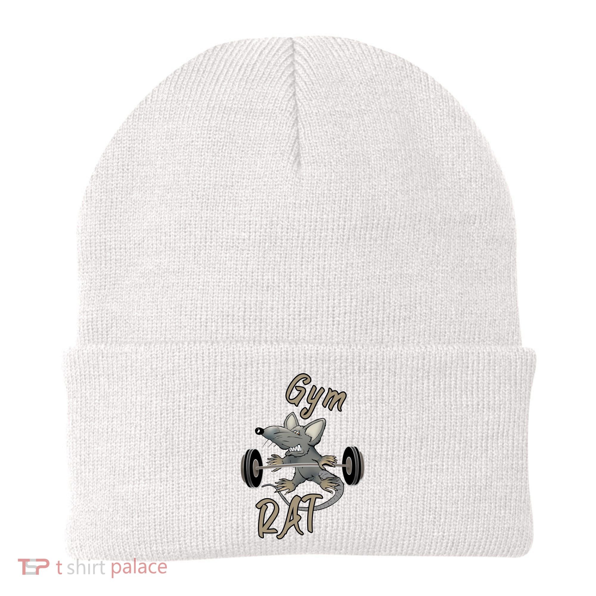 Gym RAT Fitness Barbell Motivational Workout Beanie