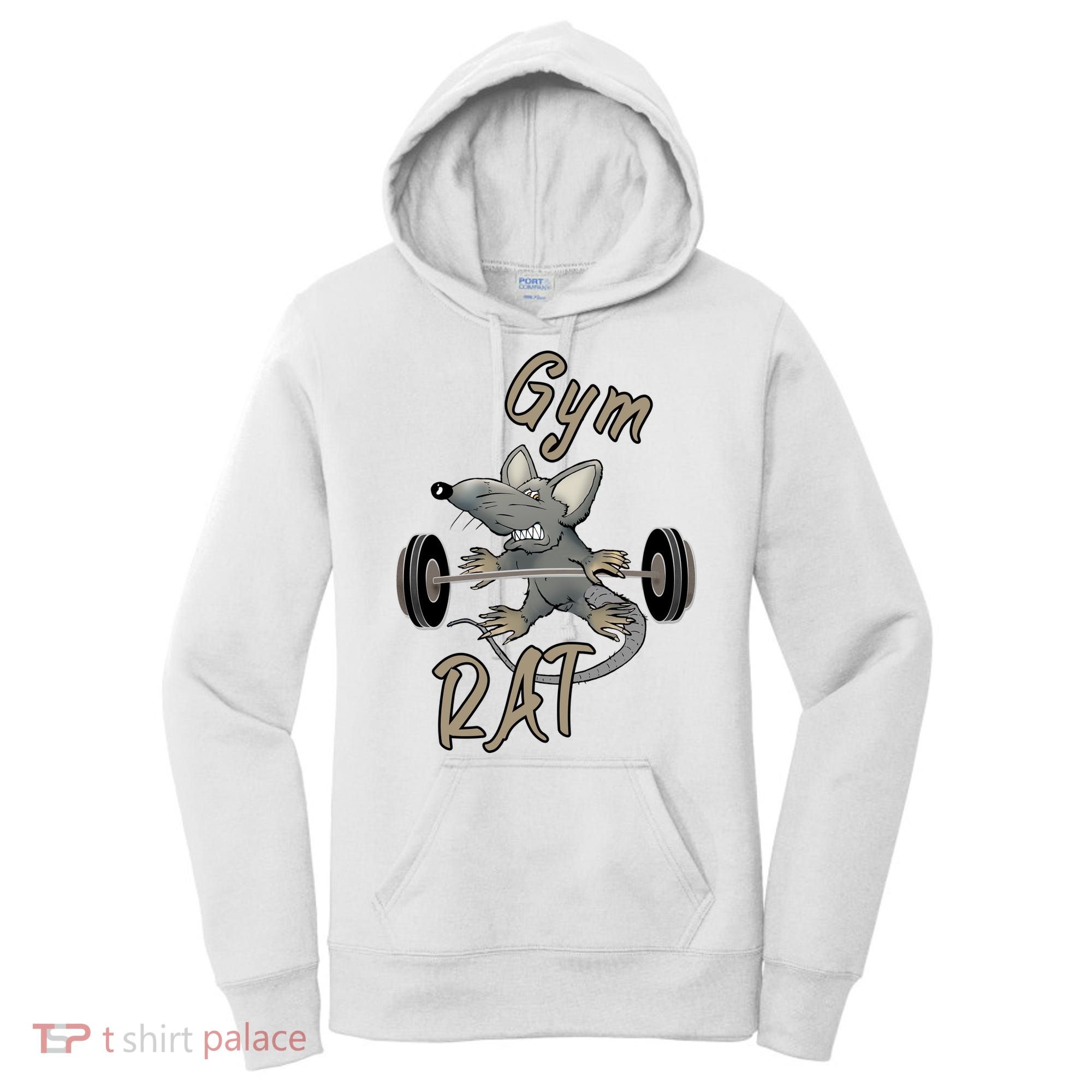Gym RAT Fitness Barbell Motivational Workout Women's Hoodie
