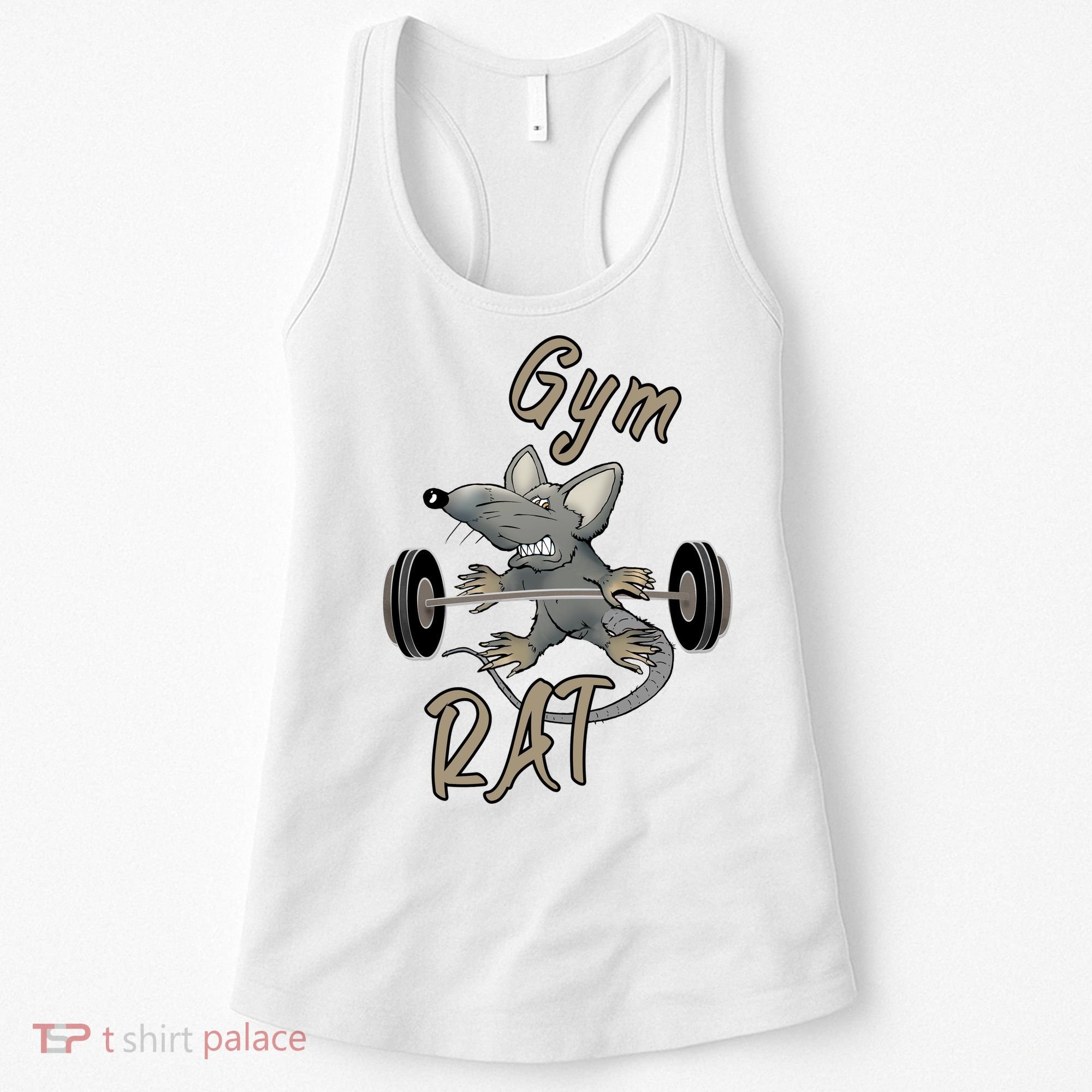 Gym RAT Fitness Barbell Motivational Workout Women's Tank Top