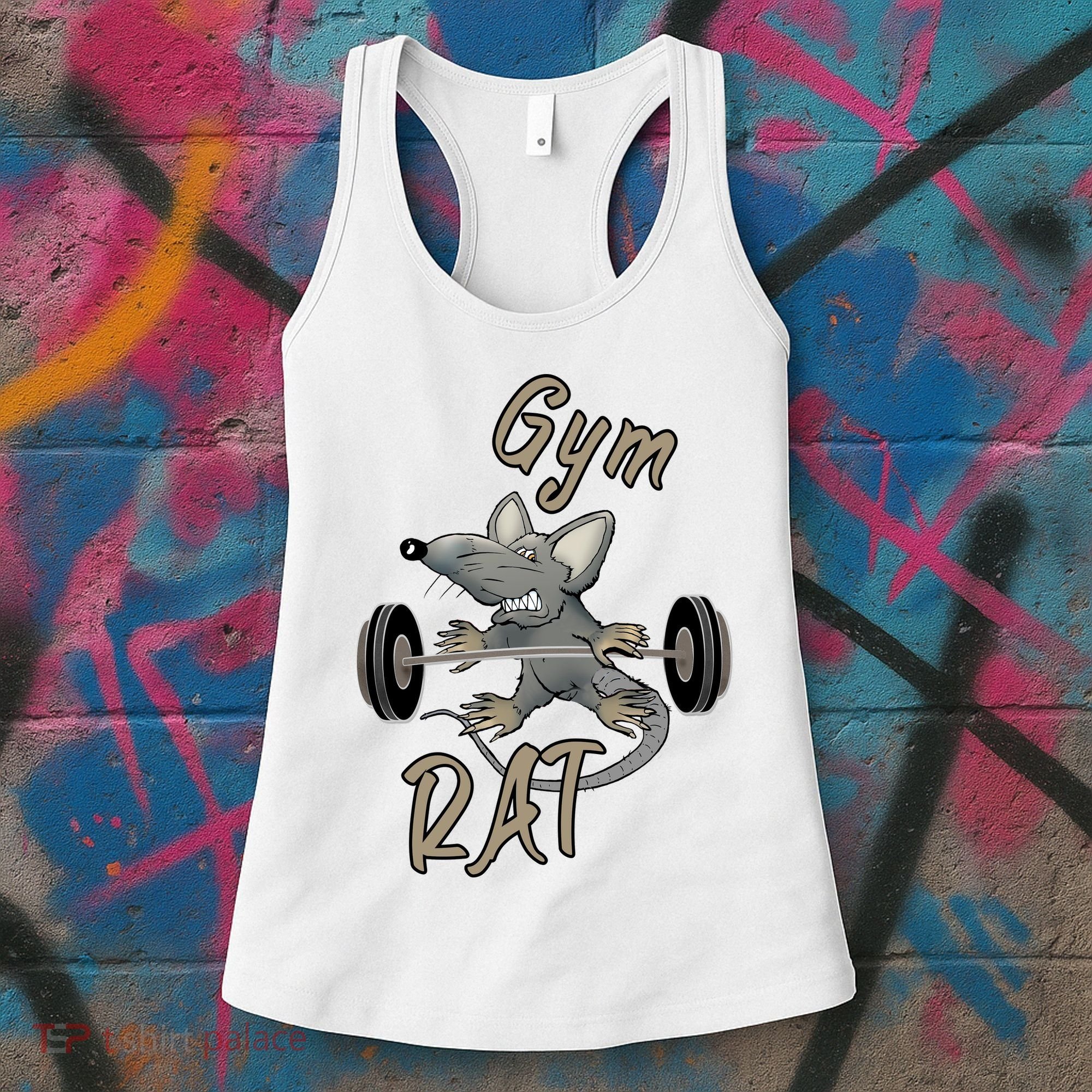 Gym RAT Fitness Barbell Motivational Workout Women's Tank Top