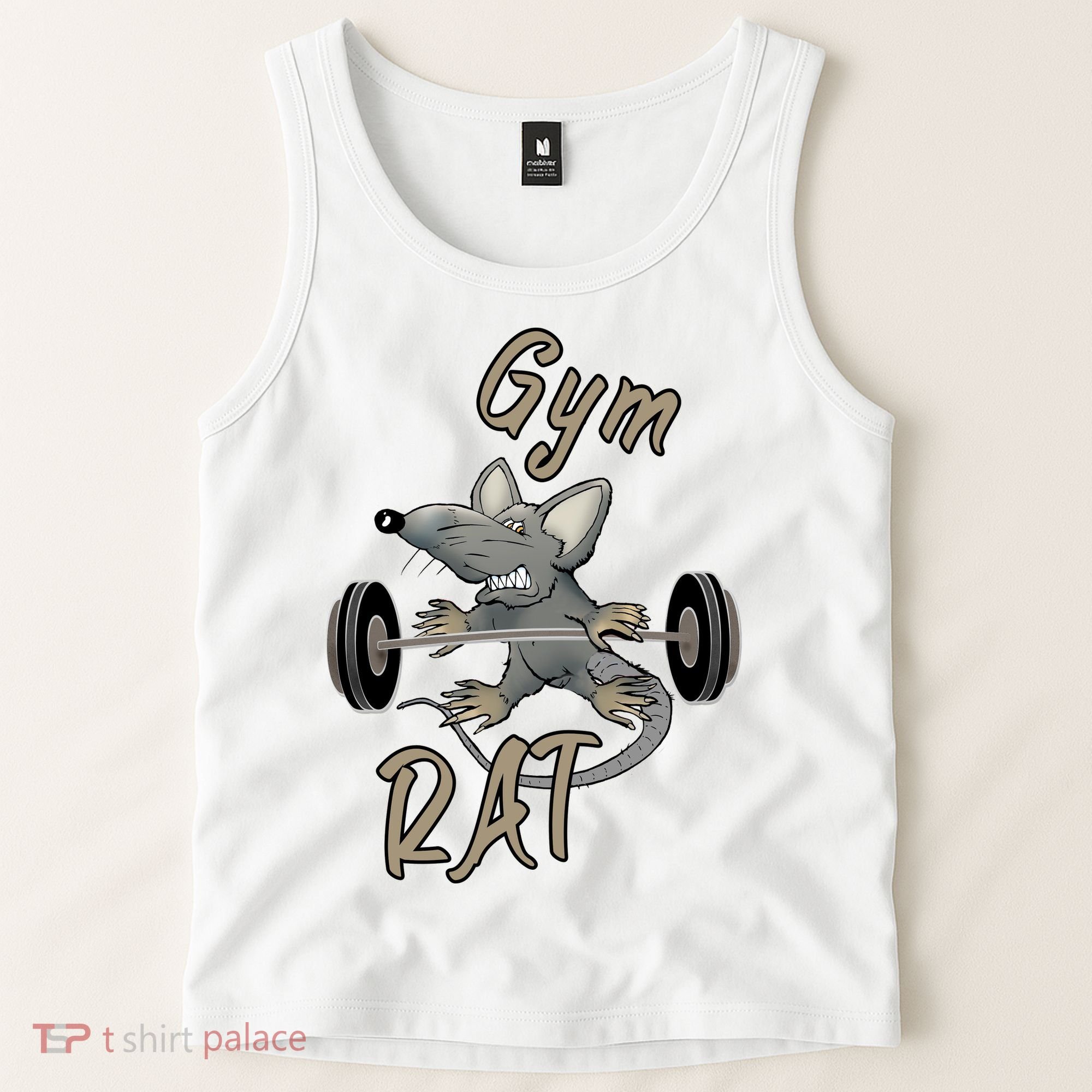 Gym RAT Fitness Barbell Motivational Workout Tank Top