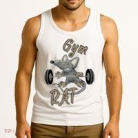 Gym RAT Fitness Barbell Motivational Workout Tank Top thumb 3