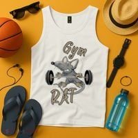 Gym RAT Fitness Barbell Motivational Workout Tank Top thumb 4
