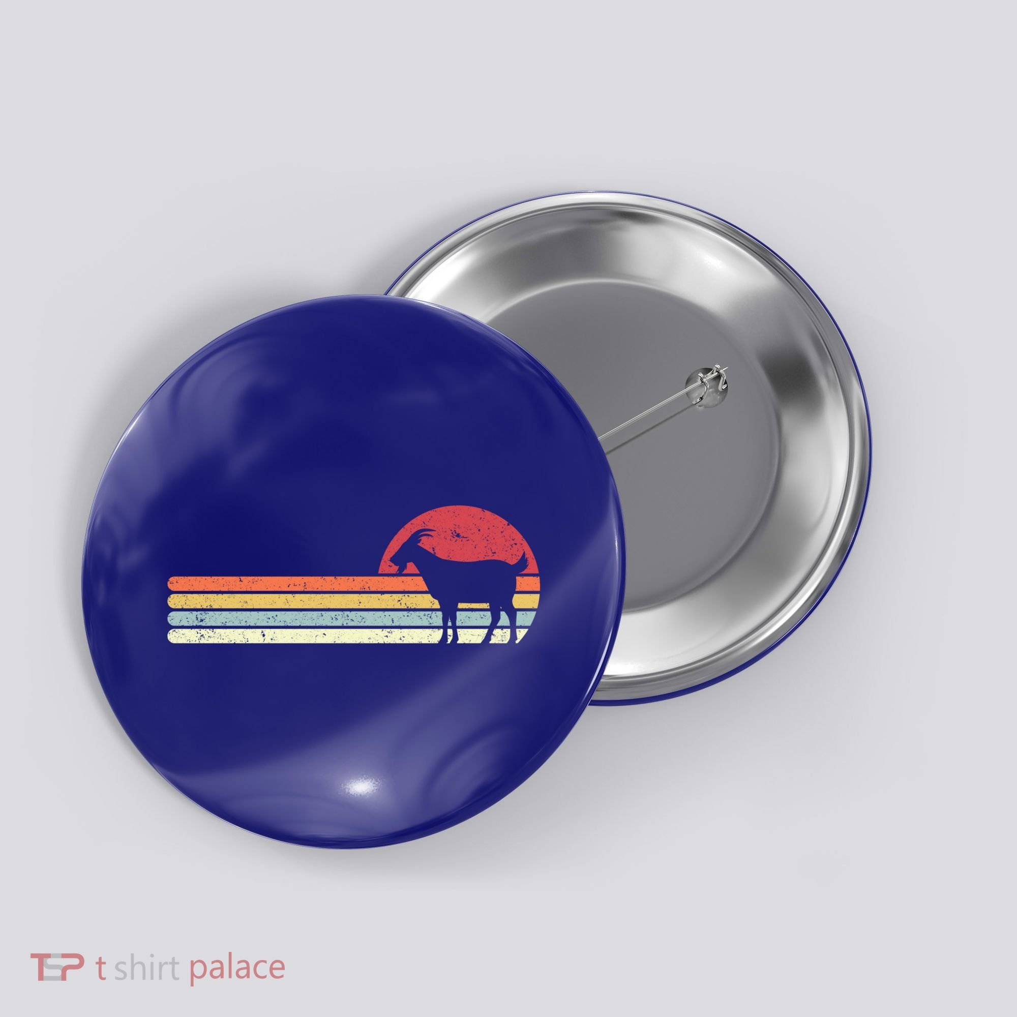 Goat Retro Farmer Gift Button