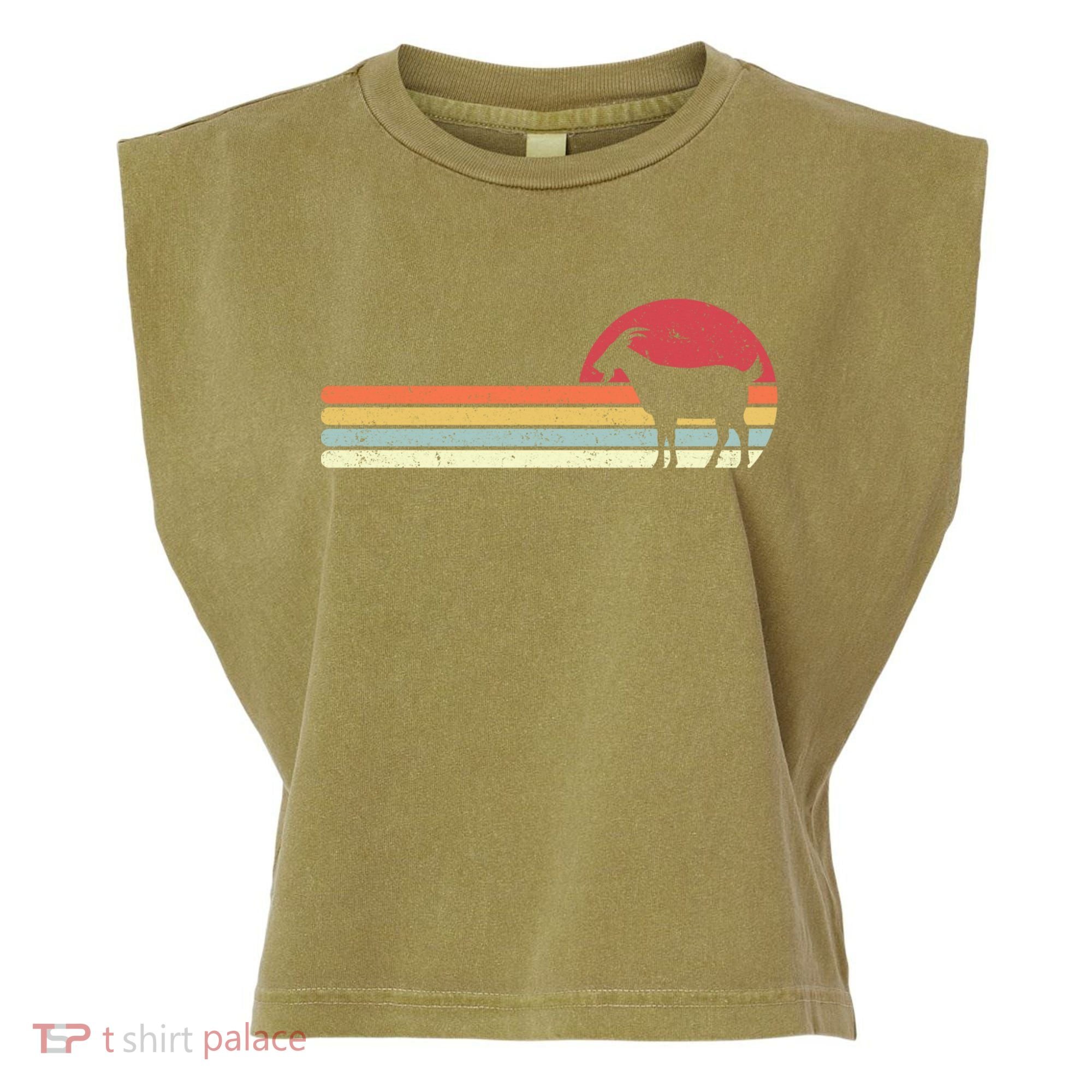 Goat Retro Farmer Gift Garment-Dyed Women's Muscle Tee