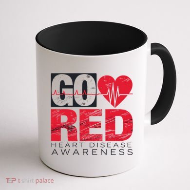 Go Red For Heart Disease Awareness Chd Wear Red Coffee Mug back