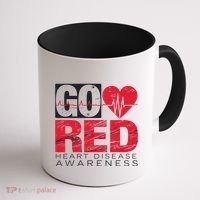 Go Red For Heart Disease Awareness Chd Wear Red Coffee Mug thumb 1