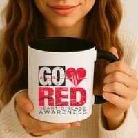 Go Red For Heart Disease Awareness Chd Wear Red Coffee Mug thumb 3