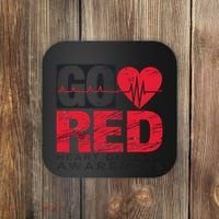 Go Red For Heart Disease Awareness Chd Wear Red Coaster thumb 0