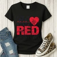 Go Red For Heart Disease Awareness Chd Wear Red Women's T-Shirt thumb 3