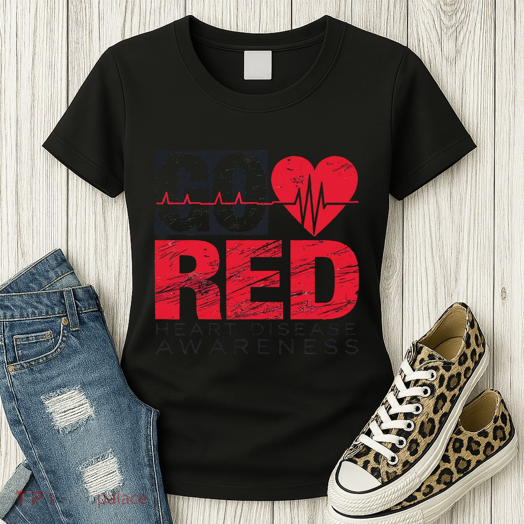 Go Red For Heart Disease Awareness Chd Wear Red Women's T-Shirt