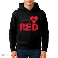 Go Red For Heart Disease Awareness Chd Wear Red Kids Hoodie thumb 4