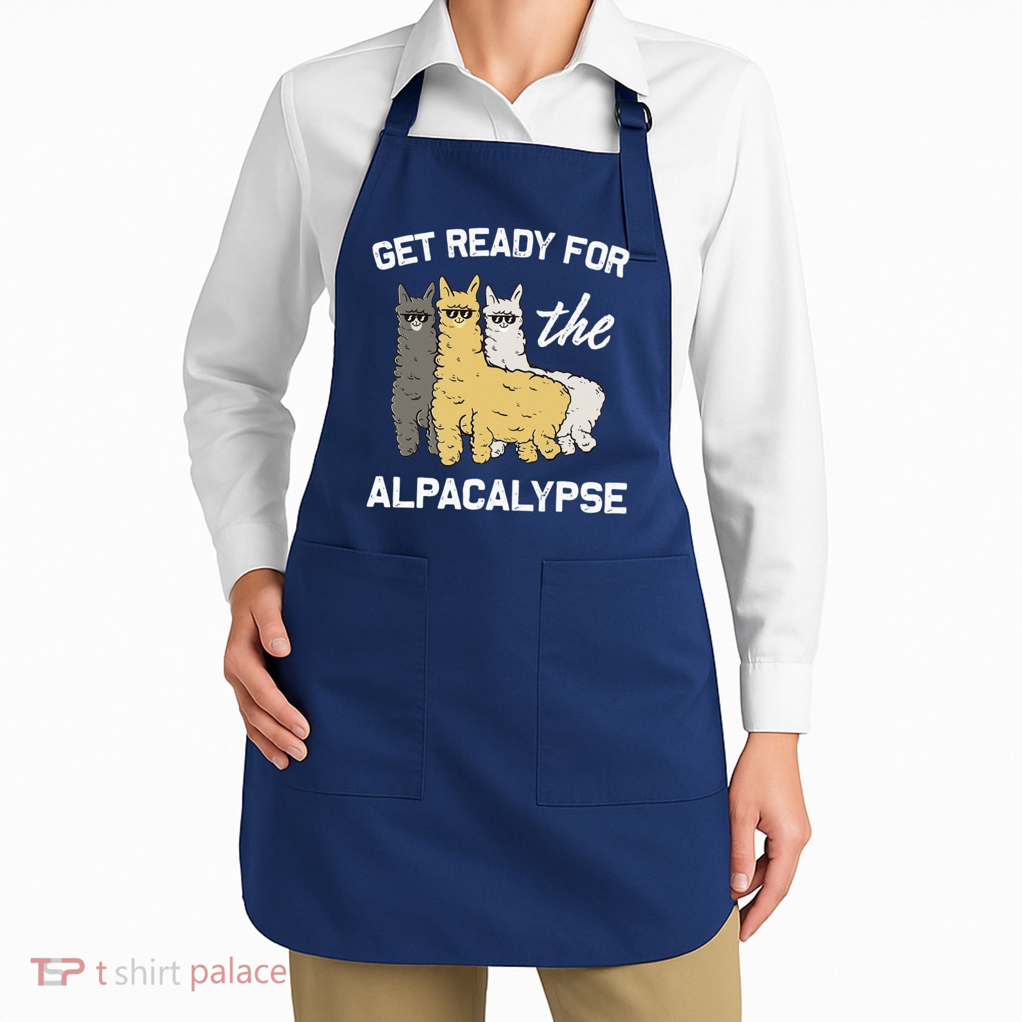 Get Ready For The Alpacalypse Funny Alpaca Fan Gift Apron