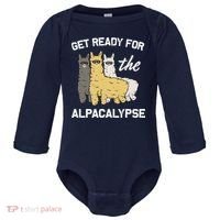 Get Ready For The Alpacalypse Funny Alpaca Fan Gift Baby Long Sleeve Bodysuit thumb 0