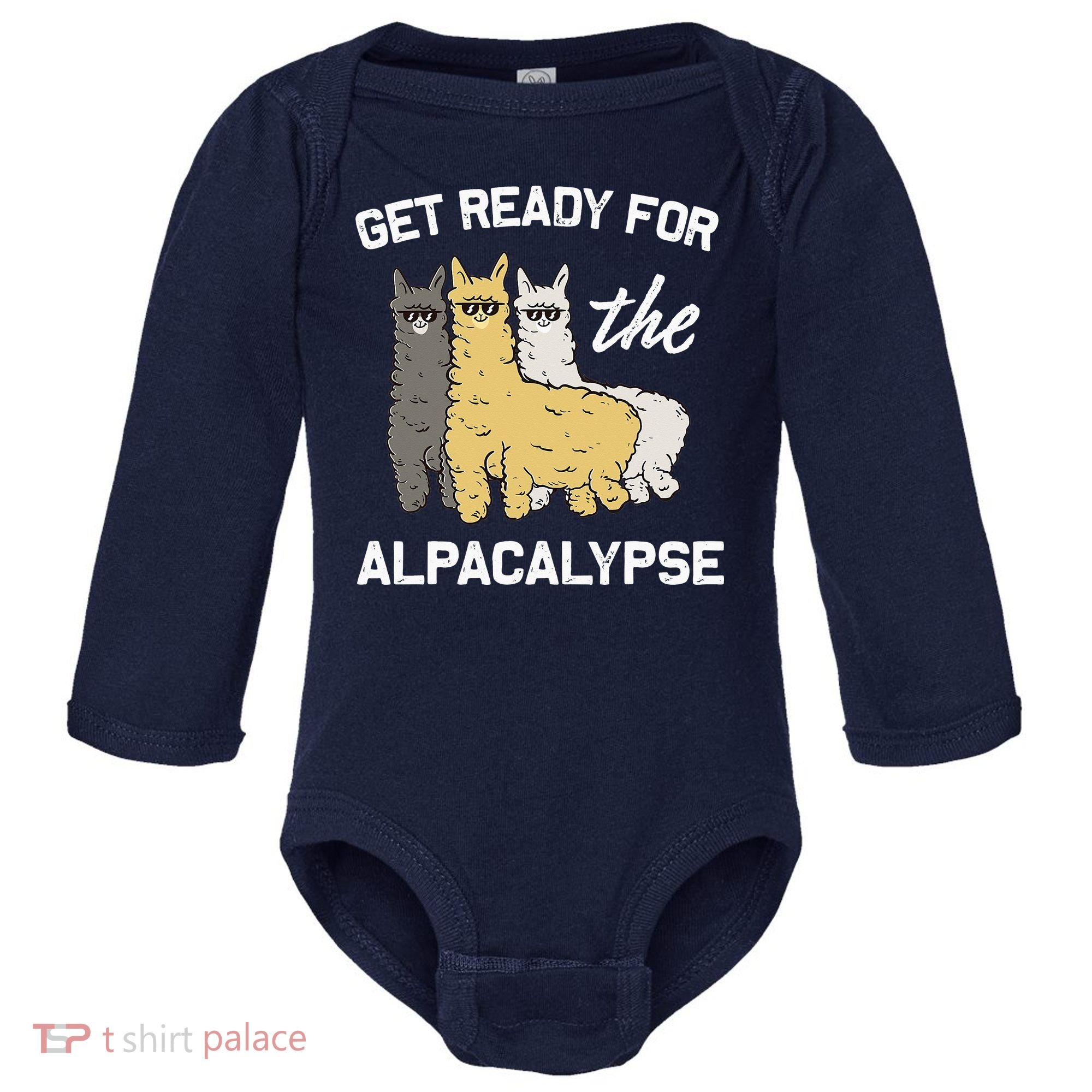 Get Ready For The Alpacalypse Funny Alpaca Fan Gift Baby Long Sleeve Bodysuit