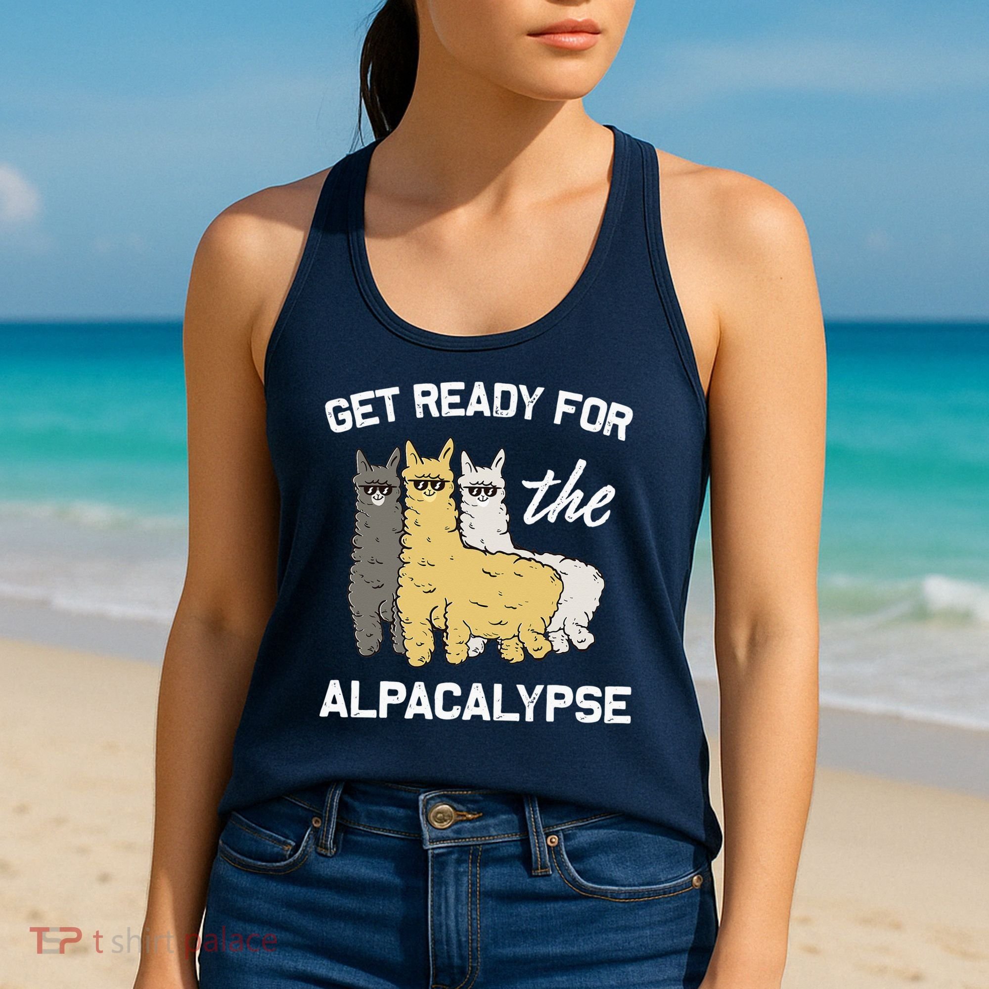 Get Ready For The Alpacalypse Funny Alpaca Fan Gift Women's Tank Top