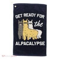 Get Ready For The Alpacalypse Funny Alpaca Fan Gift Golf Towel thumb 0