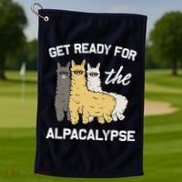 Get Ready For The Alpacalypse Funny Alpaca Fan Gift Golf Towel thumb 1