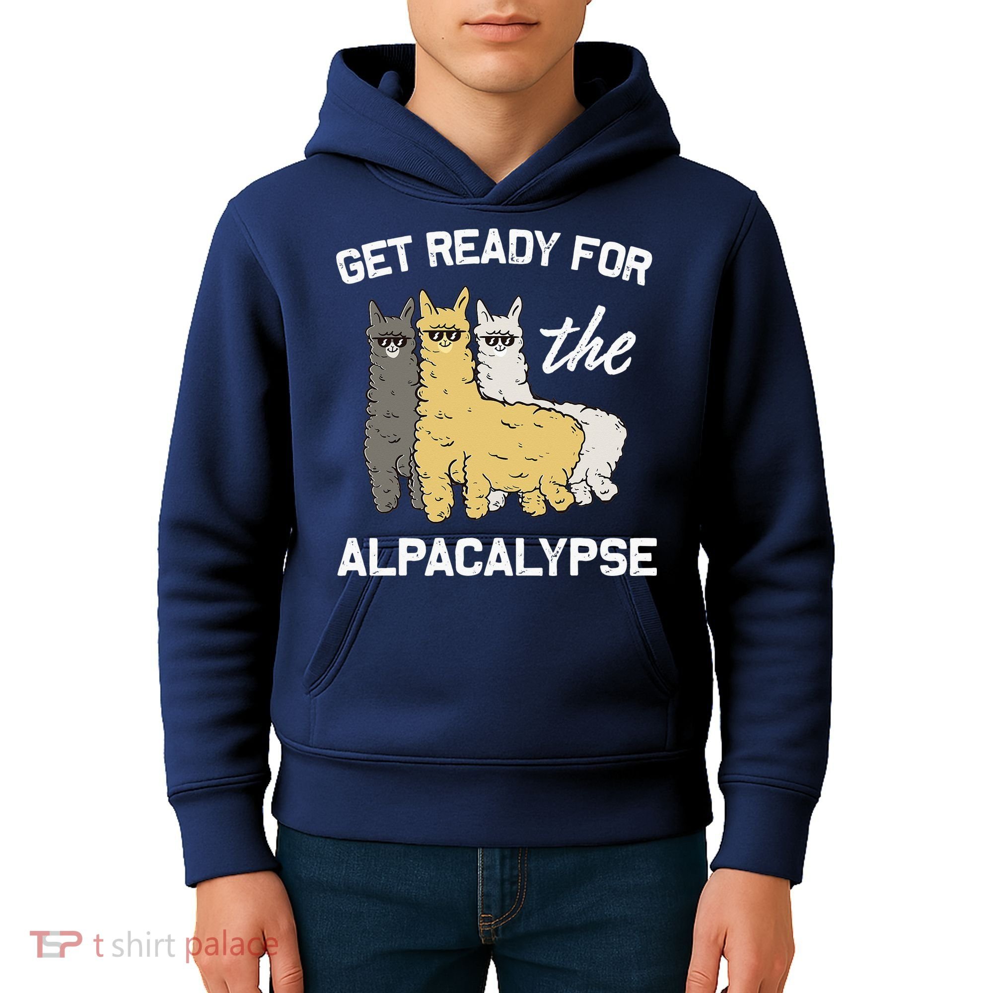 Get Ready For The Alpacalypse Funny Alpaca Fan Gift Kids Hoodie