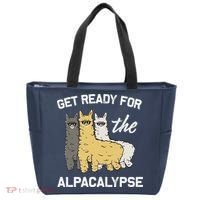 Get Ready For The Alpacalypse Funny Alpaca Fan Gift Tote Bag thumb 0