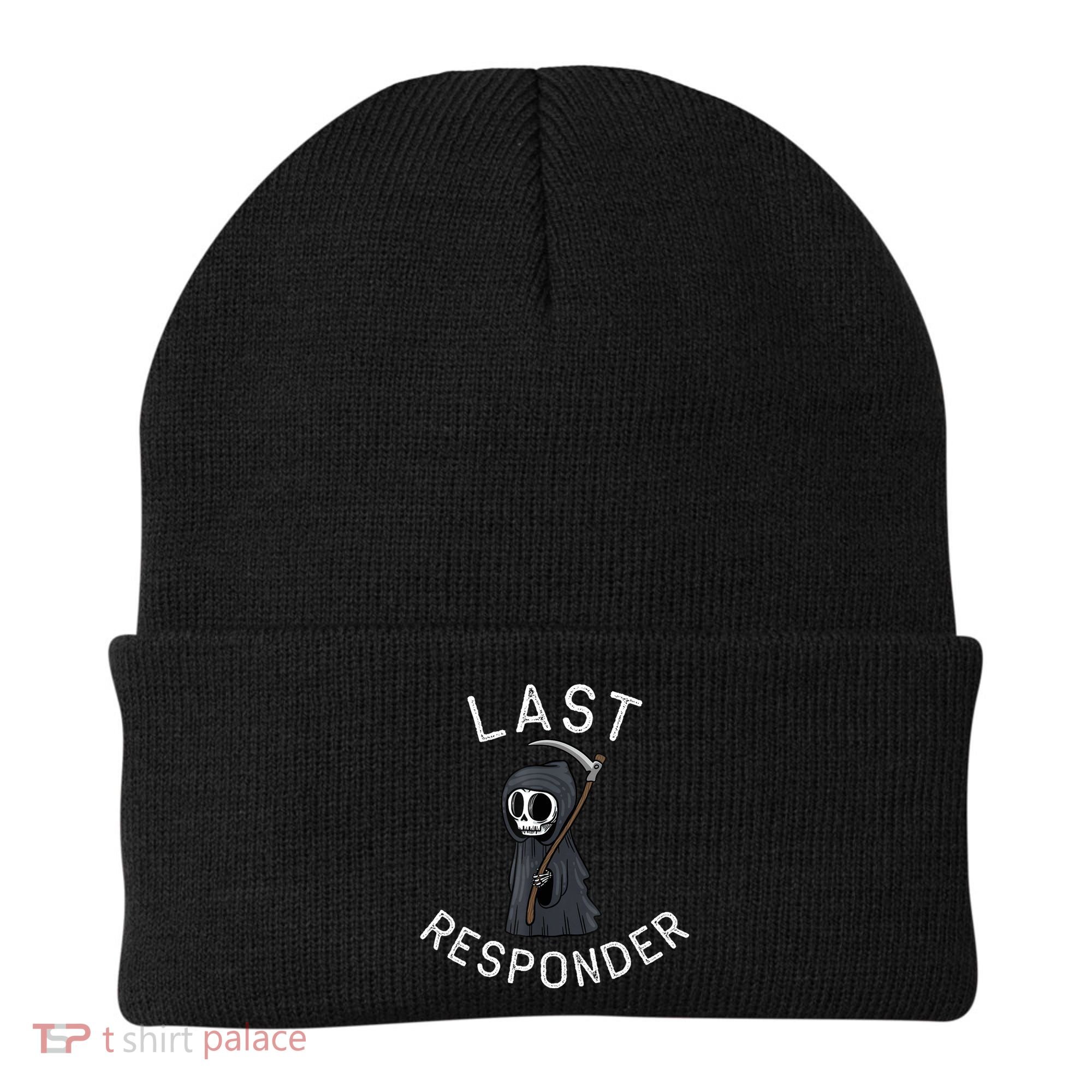 Grim Reaper Funny Dark Humor Mortician Last Responder Beanie