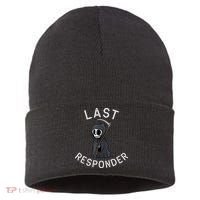 Grim Reaper Funny Dark Humor Mortician Last Responder Sustainable Knit Beanie thumb 0