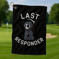 Grim Reaper Funny Dark Humor Mortician Last Responder Golf Towel thumb 1