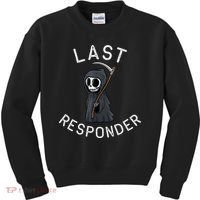 Grim Reaper Funny Dark Humor Mortician Last Responder Kids Sweatshirt thumb 0