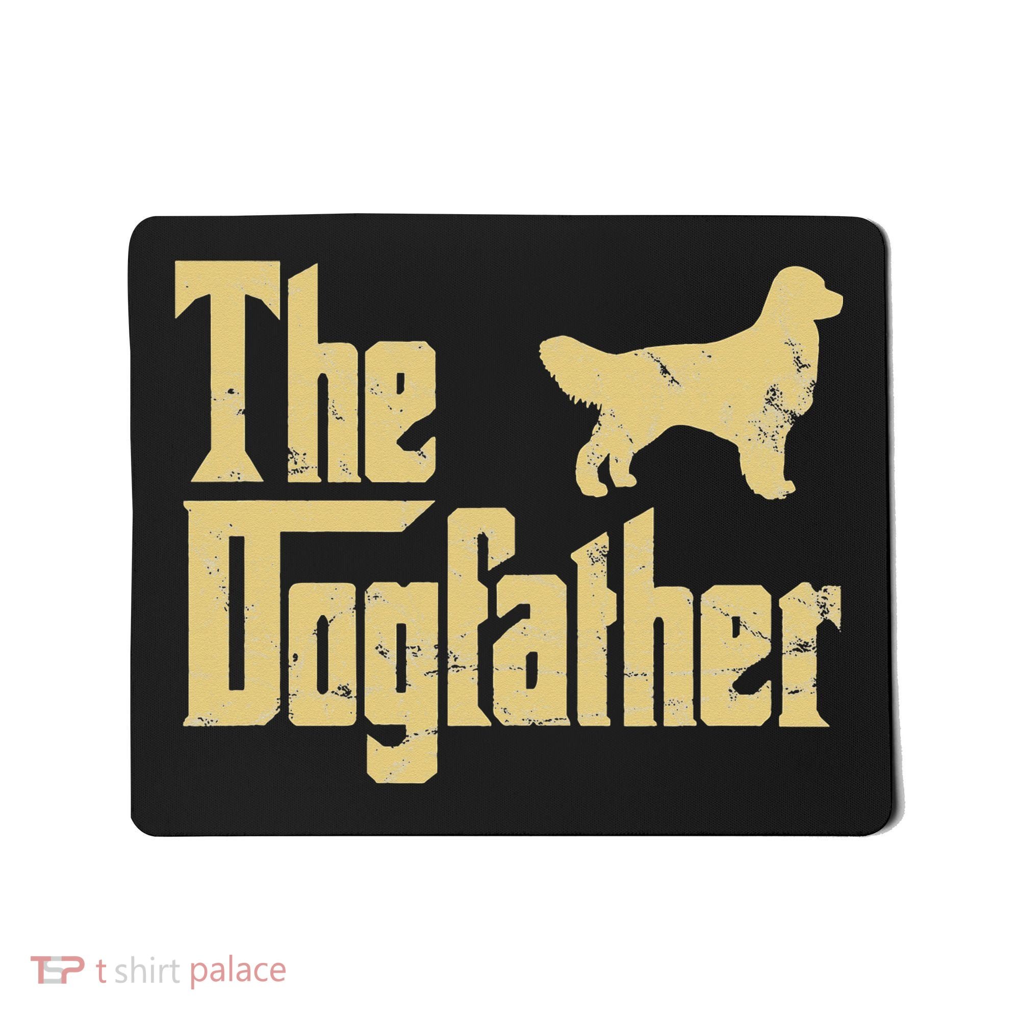 Golden Retriever Funny Dog The Dogfather Parody Mousepad