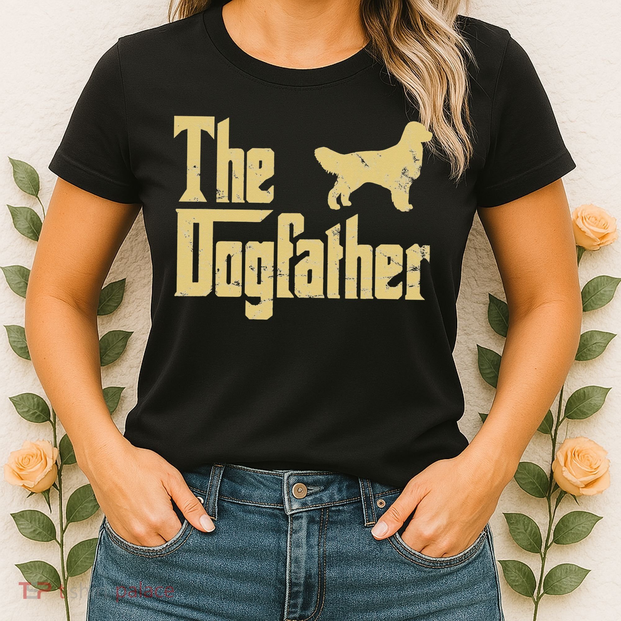 Golden Retriever Funny Dog The Dogfather Parody Women's T-Shirt
