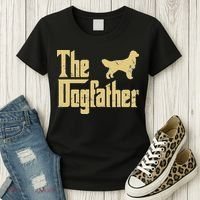Golden Retriever Funny Dog The Dogfather Parody Women's T-Shirt thumb 3