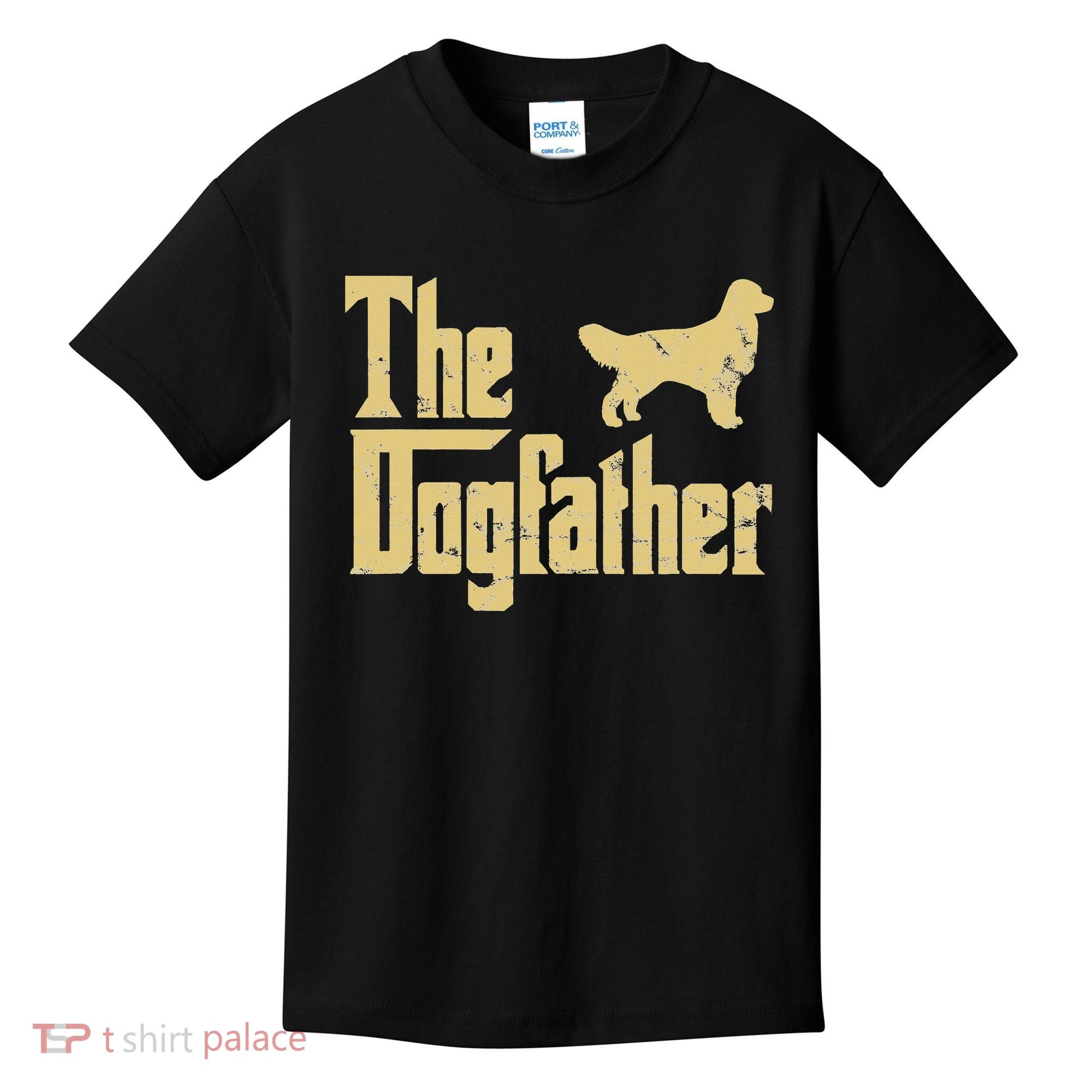 Golden Retriever Funny Dog The Dogfather Parody Kids T-Shirt