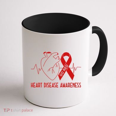 Go Red For Heart Disease Awareness Coffee Mug back