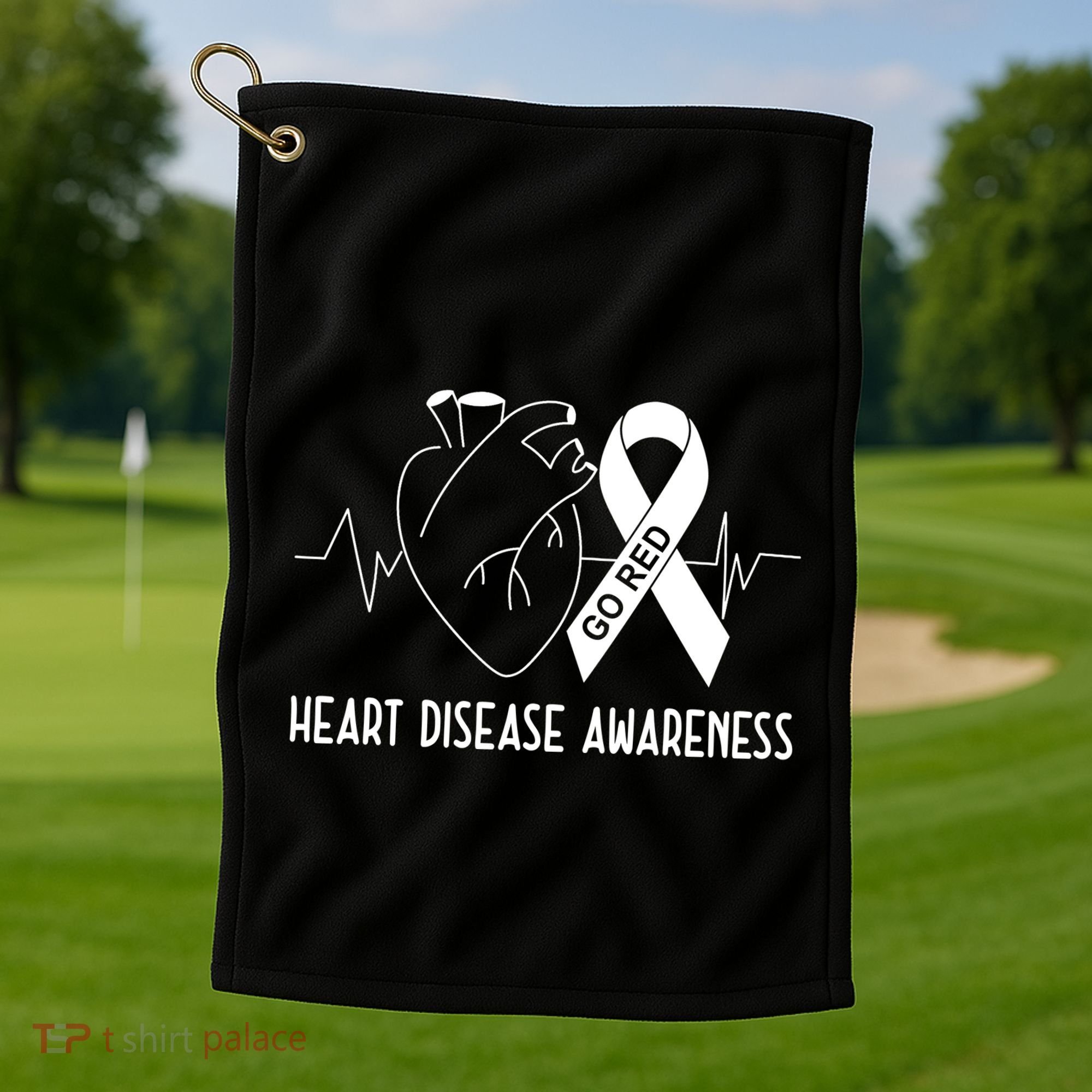 Go Red For Heart Disease Awareness Golf Towel