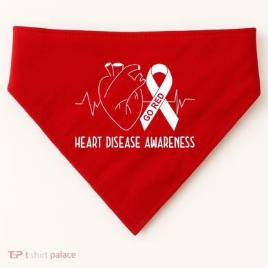 Go Red For Heart Disease Awareness USA-Made Doggie Bandana