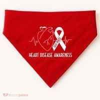 Go Red For Heart Disease Awareness USA-Made Doggie Bandana thumb 0
