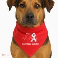 Go Red For Heart Disease Awareness USA-Made Doggie Bandana thumb 1