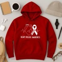 Go Red For Heart Disease Awareness Hoodie thumb 3