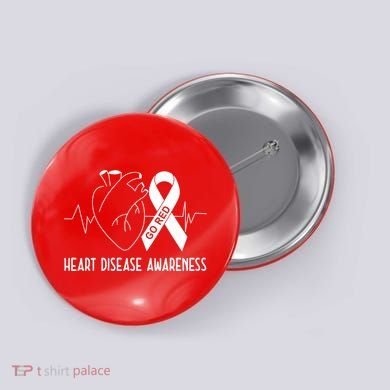 Go Red For Heart Disease Awareness Button