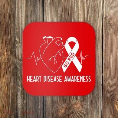 Go Red For Heart Disease Awareness Coaster